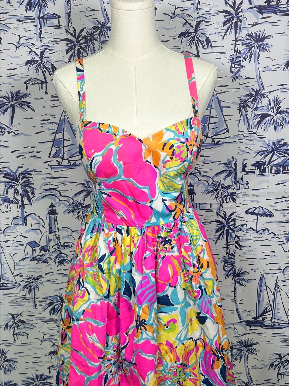 Lilly Pulitzer Bright Pink Multi Floral Mini Dress